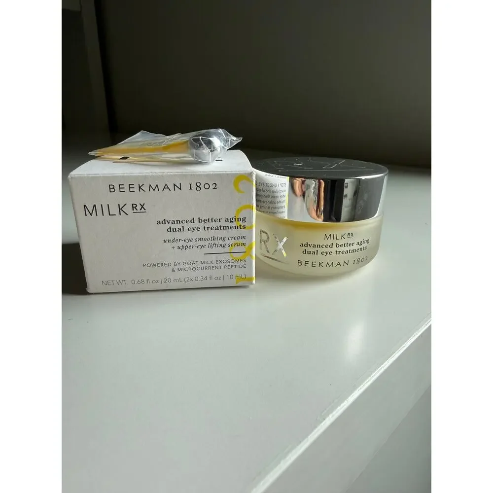 $68 New Beekman 1802 Milk RX Dual Eye Treatment Cream + Serum 20mL Anti Aging